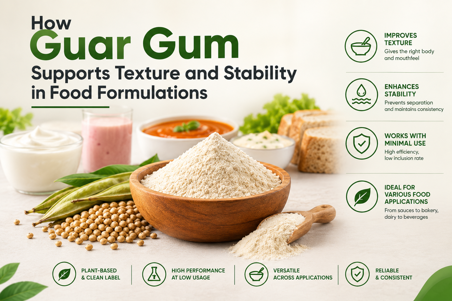 Guar Gum Supports in Food Formulations
